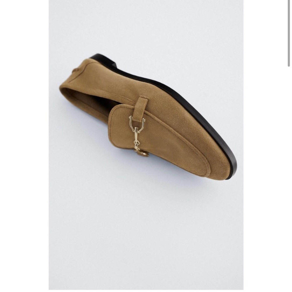 Zara Suede Loafers Beige 39